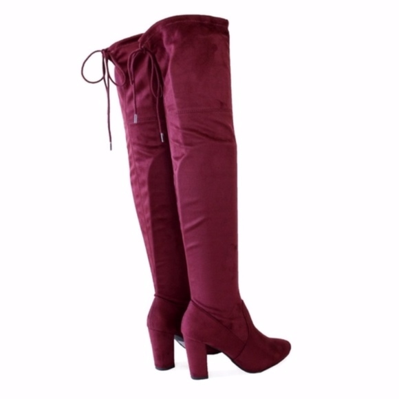 DANIELLA Over the Knee Boots - WINE - Picture 7 of 8